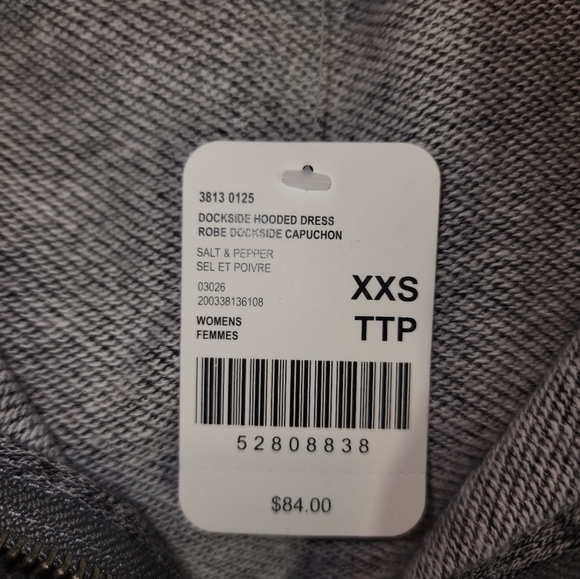 Roots Beaver Gray Short Sleeve Hoodie Dress Kangaroo Pocket XXS New - Picture 4 of 7